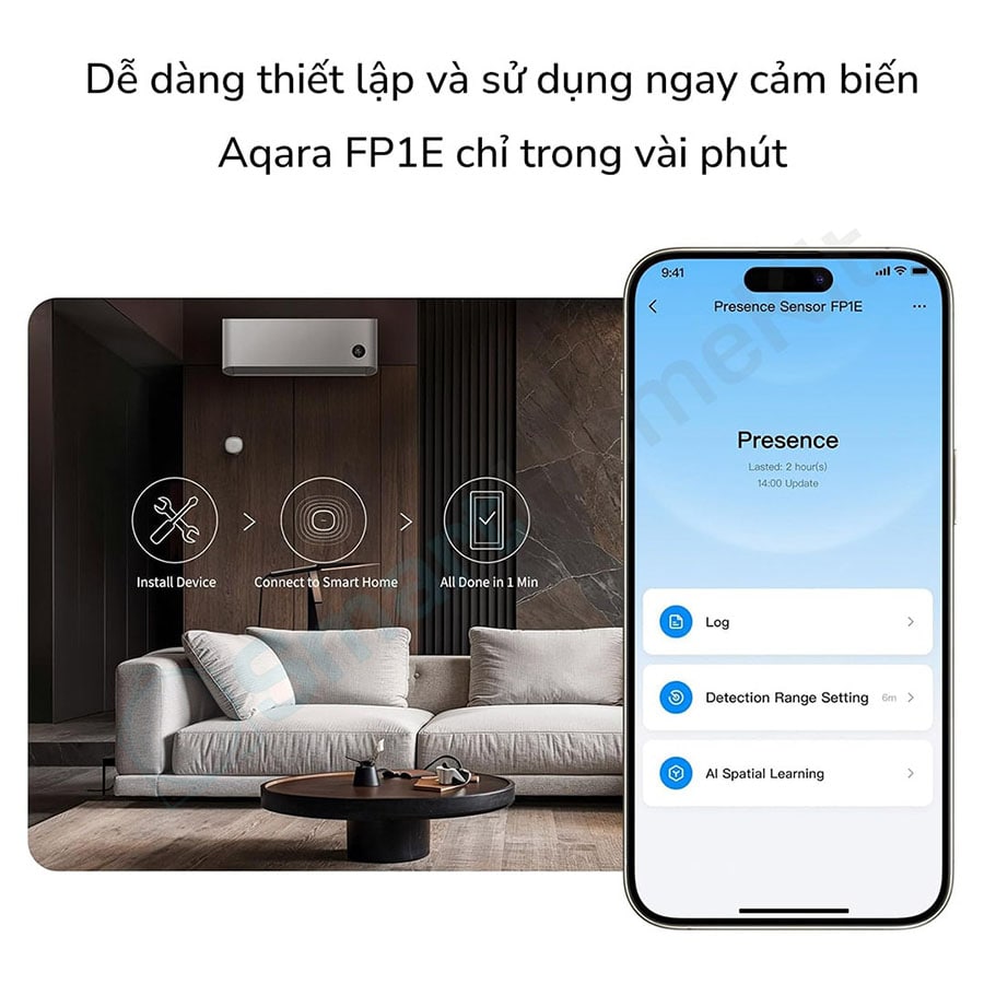 Cảm Biến Hiện Diện Aqara FP1E PS-S03D Dễ Dàng Cài Đặt 