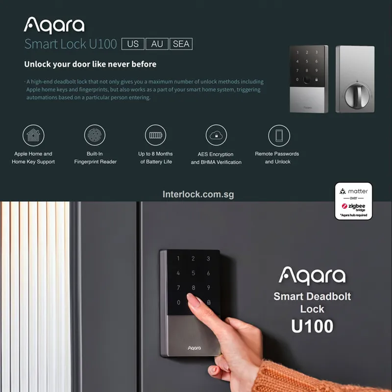 Khóa Cửa Thông Minh Aqara U100 DL-D01D