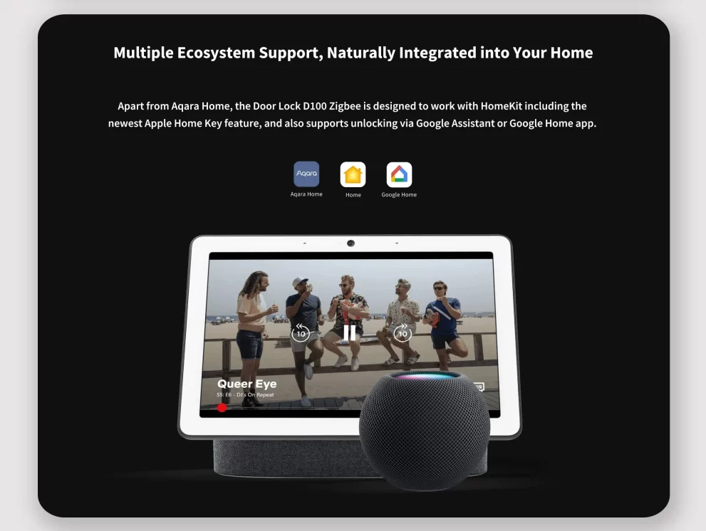 Khóa Cửa Thông Minh Aqara D100 lên homekit