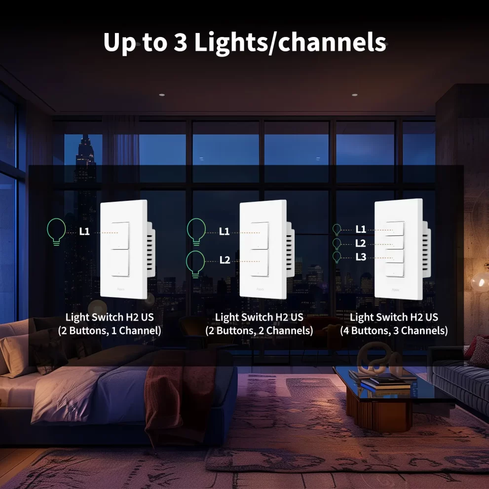 Công Tắc Chữ Nhật Aqara Light Switch H2 US