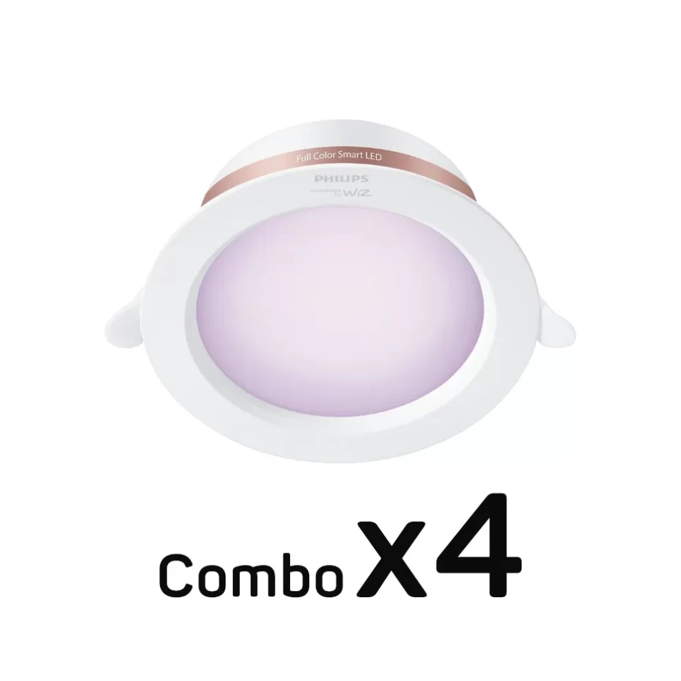 Combo 4 đèn Philips WiZ Downlight RGB
