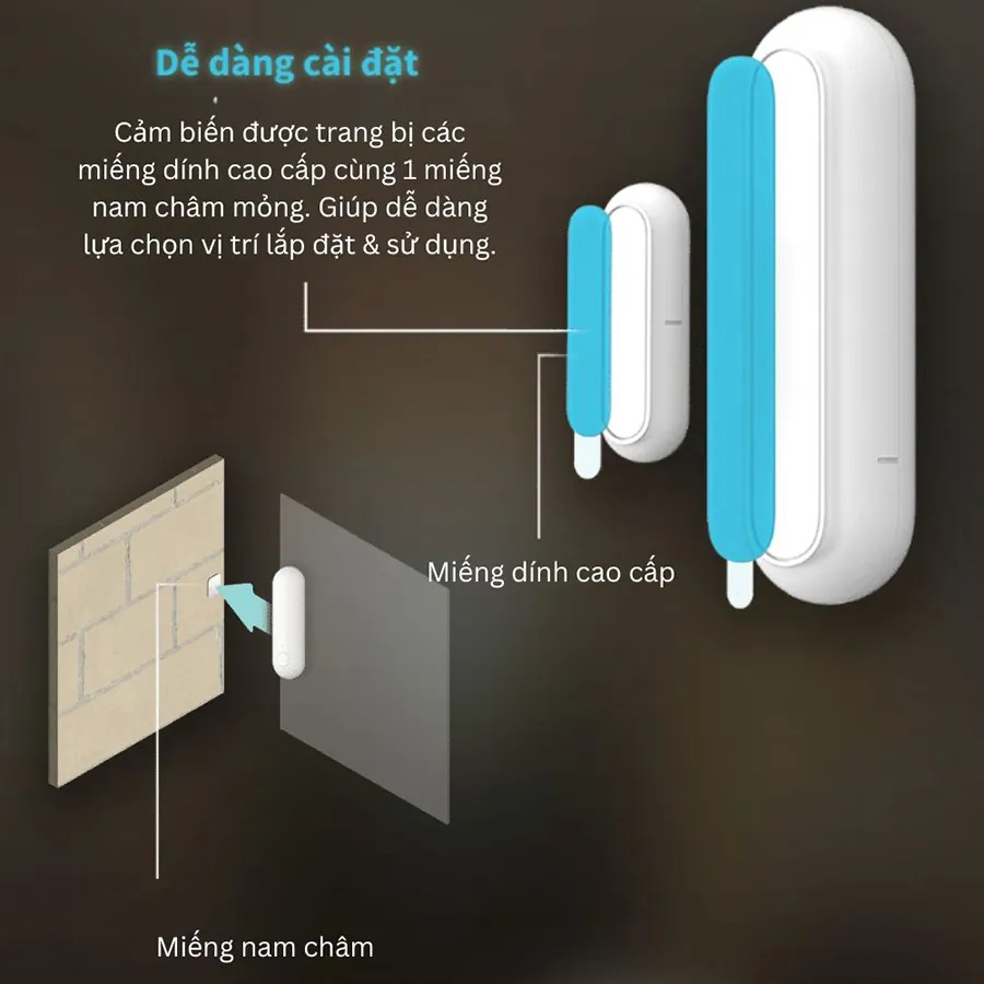 Cảm Biến Cửa Aqara Sensor P2 DW-S02D dễ lắp đặt
