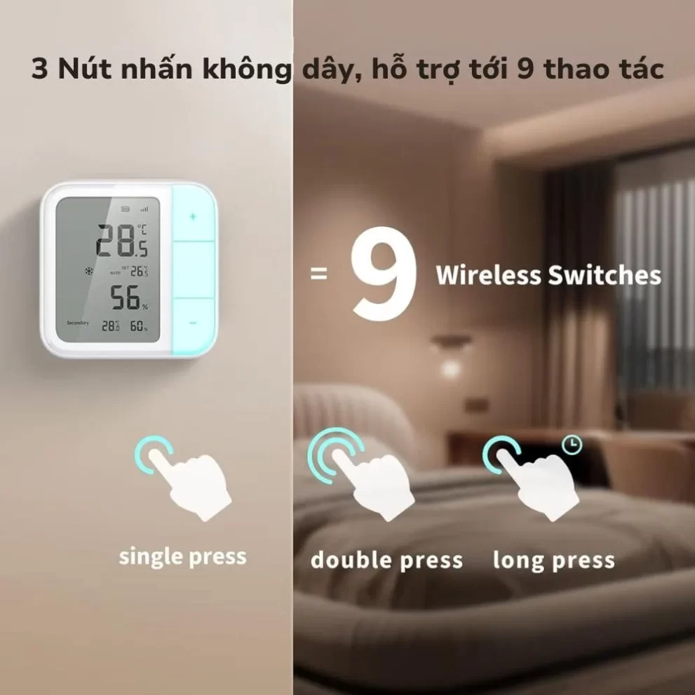 Cảm biến nhiệt độ và độ ẩm W100 Aqara TH-S04D nut nhan khong day