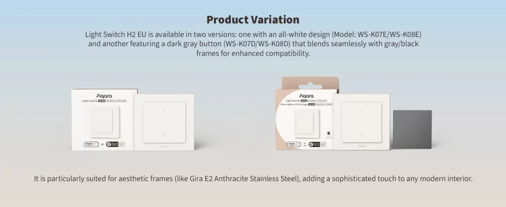 Công Tắc Vuông Aqara Light Switch H2 EU