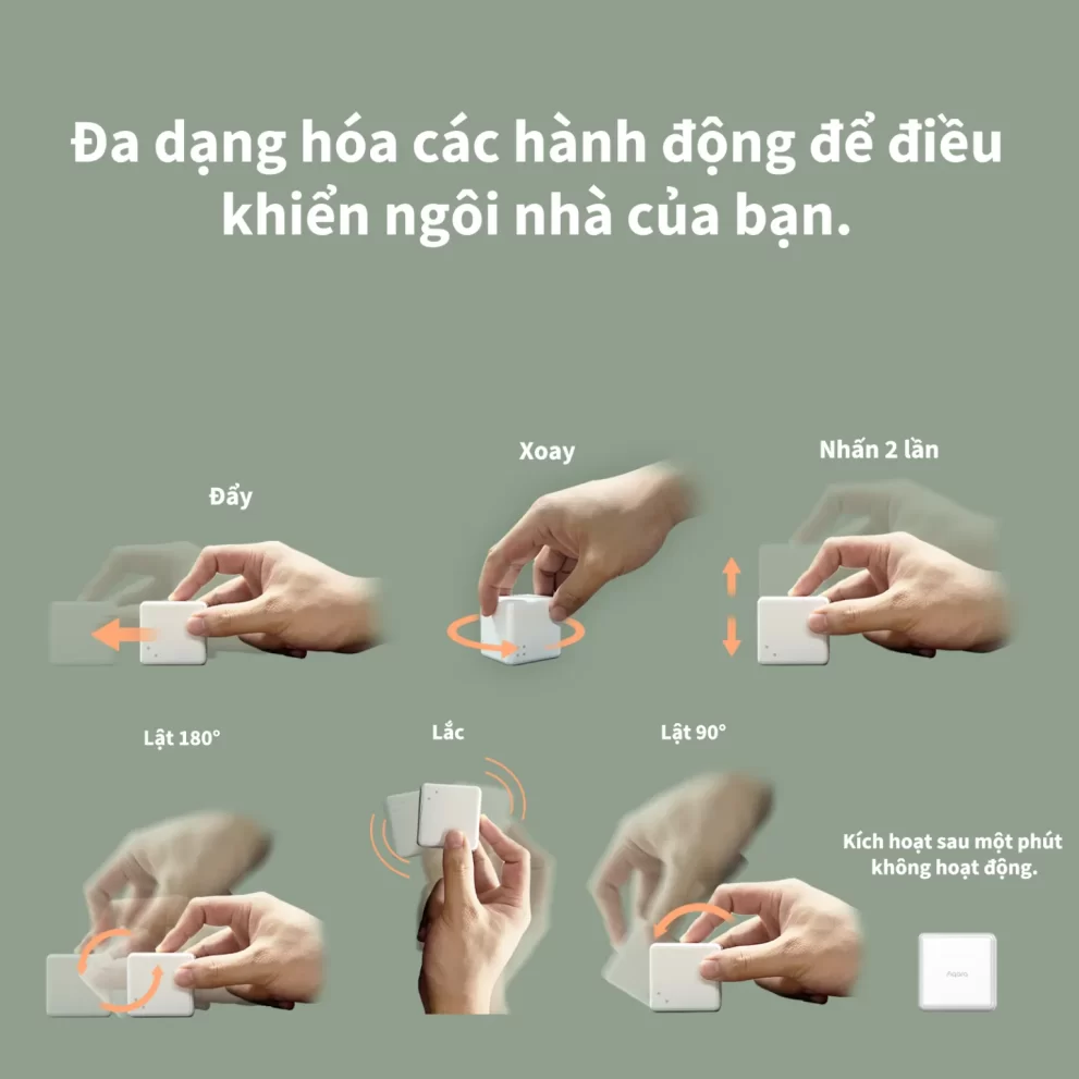Nhiều cách điều khiển Khối Lập Phương Cube Aqara T1 Pro CTP-R01