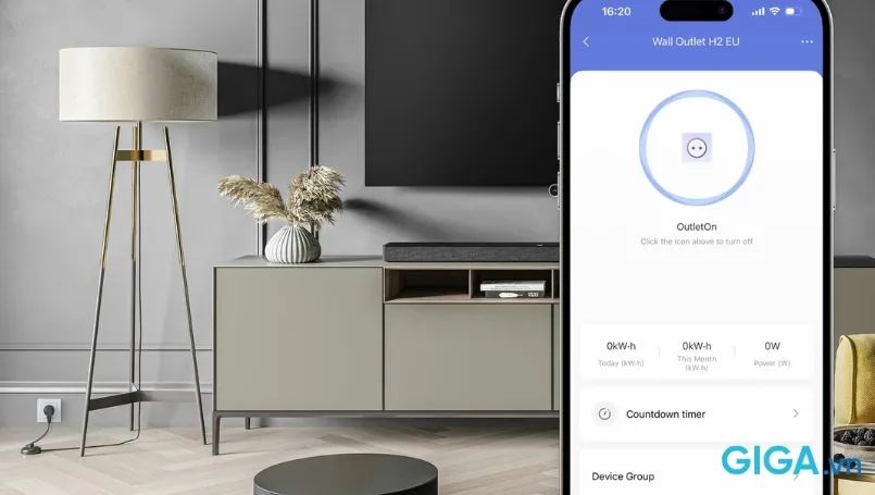 Ổ Cắm Âm Tường Thông Minh Aqara H2 EU WP-P01D điều khiển từ xa 