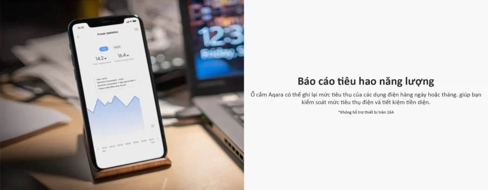 Ổ Cắm Thông Minh Aqara Smart Plug EU báo cáo điện năng tiêu thụ