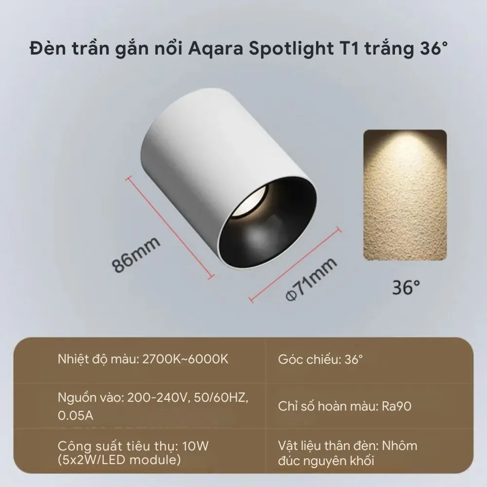 Đèn Gắn Nổi Downlight/Spotlight Aqara T1 Quốc Tế