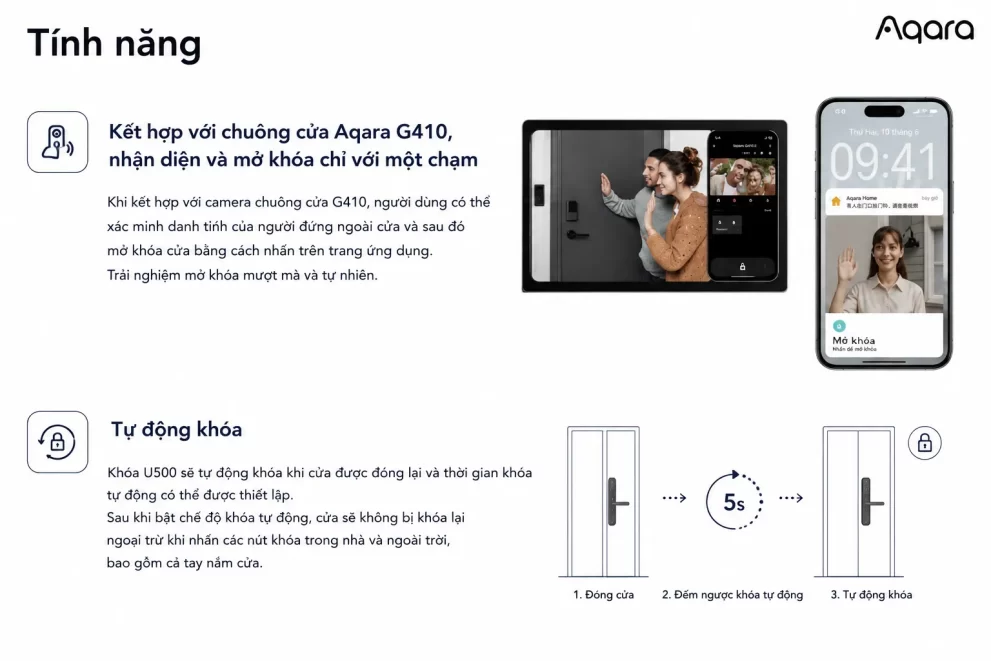 Khóa Cửa Nhôm Thông Minh Aqara U600 EL-D11E